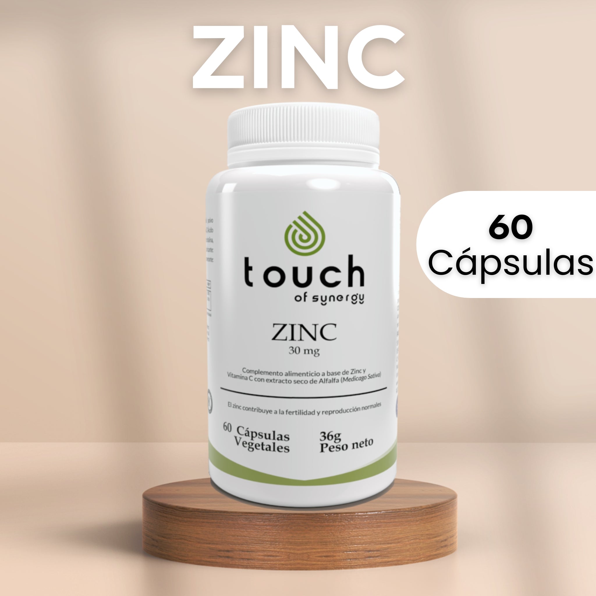 Zinc 30 mg - 60 cápsulas vegetales