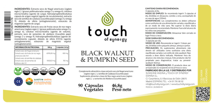 Black Walnut & Pumpkin Seed (Nogal negro y semillas de calabaza) - 90 cápsulas vegetales